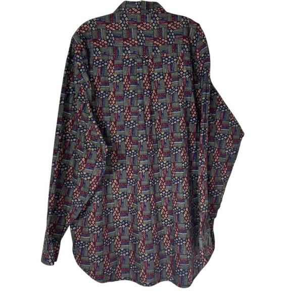 Vintage ENRO Traditions  Long Sleeve‎ Geometric Print Button-Up Shirt Size 2XLT - Picture 2 of 6